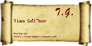 Tima Gábor névjegykártya