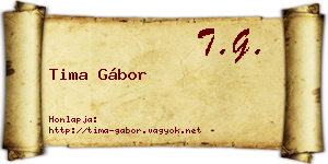Tima Gábor névjegykártya